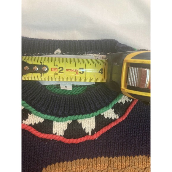 Vintage Early 90s IsKnitCute! Hand Knit Noah’s Ark Sweater. Size 2 = Large - Picture 9 of 12